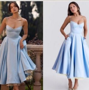 Mademoiselle cinderella blue midi tulle corset dress